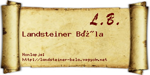 Landsteiner Béla névjegykártya
